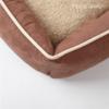 XJST Plush Dog Bed for Small, Medium, and Large Dogs, Burgundy, 90 cm view 2