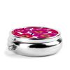 Red Flower Pill Case for Purse, Cute Small Round Travel Pill Organizer view 3
