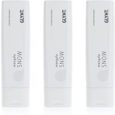 Glynt Mangala Snow 3 x 200 ml - Vegan & Cruelty-Free - White/Silver - For Light Blonde Hair - Lotion