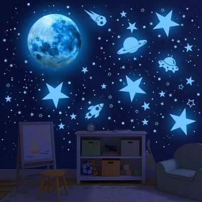 1075-Piece Glow-in-the-Dark Self-Adhesive Wall Stickers with Stars and Moon