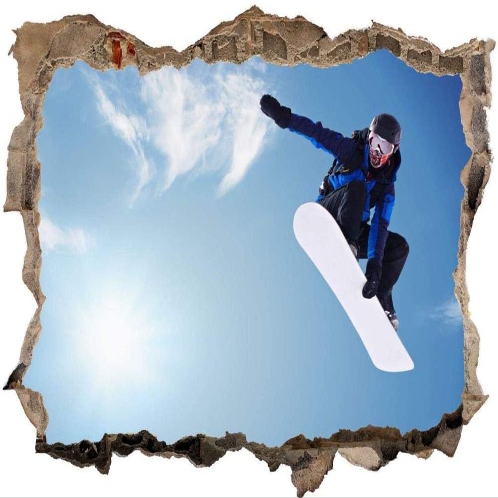 Wall Tattoo Wall Sticker Decal 3D Effect Snowboard Winter Sports for Baby Room Children's Room 70 x 110 cm