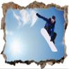 Wall Tattoo Wall Sticker Decal 3D Effect Snowboard Winter Sports for Baby Room Children's Room 70 x 110 cm view 1