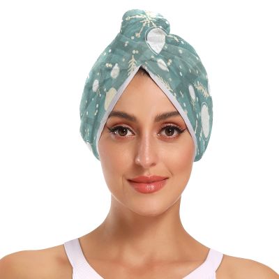 Hair Drying Towels with Scribble Pattern, 2-Pack, Microfiber Twist Turbans for Wet Hair