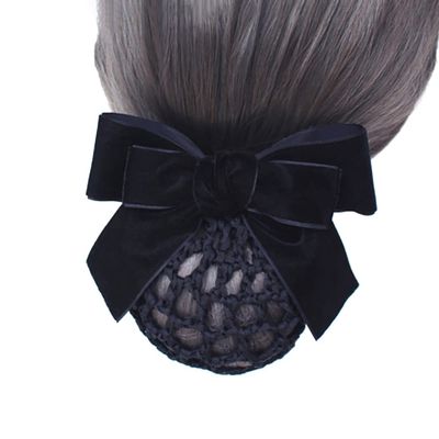 JIHUOO Women's Black Hairnet Bow Barrette