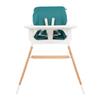 Kikkaboo 2-in-1 Modo High Chair, Wooden Toddler Chair, Harness, Adjustable Footrest, Green view 3
