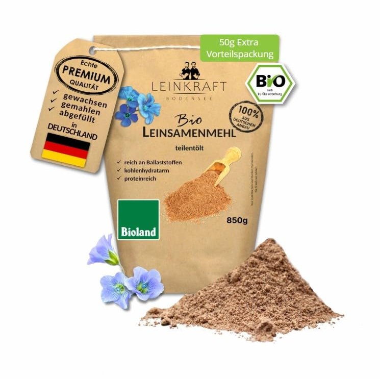 850 g BIOLAND Flaxseed Flour | 100% German Brown Flaxseed | Freshly Ground, Vegan, Low-Carb & Keto-Friendly, High in Protein and Fiber