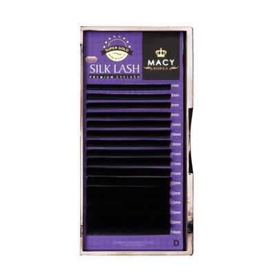 Macy Silk Lashes – Individual Eyelash Extensions, D Curl, 0.05 mm, 9 mm