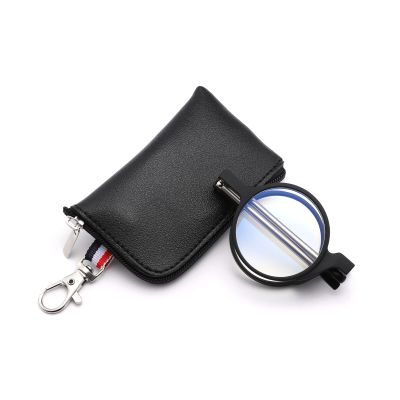 ZUVGEES Round TR90 Folding Blue-Light-Blocking Reading Glasses for Men and Women with Spring Hinges, Lightweight Computer Glasses, Black, +1.00