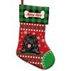 BAGEYOU 1-Pack Personalized Red Christmas Stocking with Cute Dog, Portuguese Water Dog, Bone, Green Buffalo Plaid and Snowflake, 36.6 cm view 1