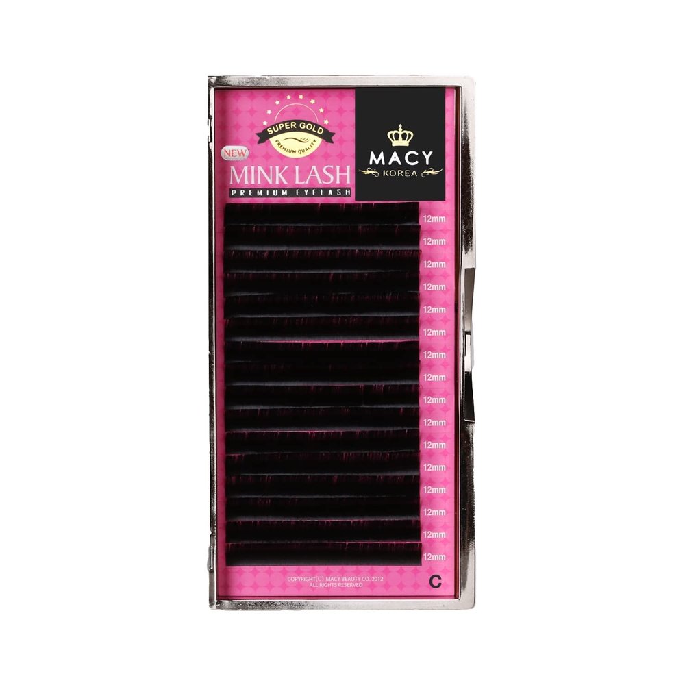 P-Beauty Macy Mink Lashes, Individual Eyelashes, C Curl, 0.20 mm, 11 mm