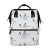 LDIYEU Snowman Winter Ses Baby Diaper Bag Travel Backpack, Large-Capacity Shoulder Mom Bag for Outdoor Travel view 1
