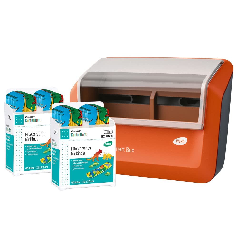 WERO Smart Box Bandage Dispenser with KunterBunt Children's Bandage Strips