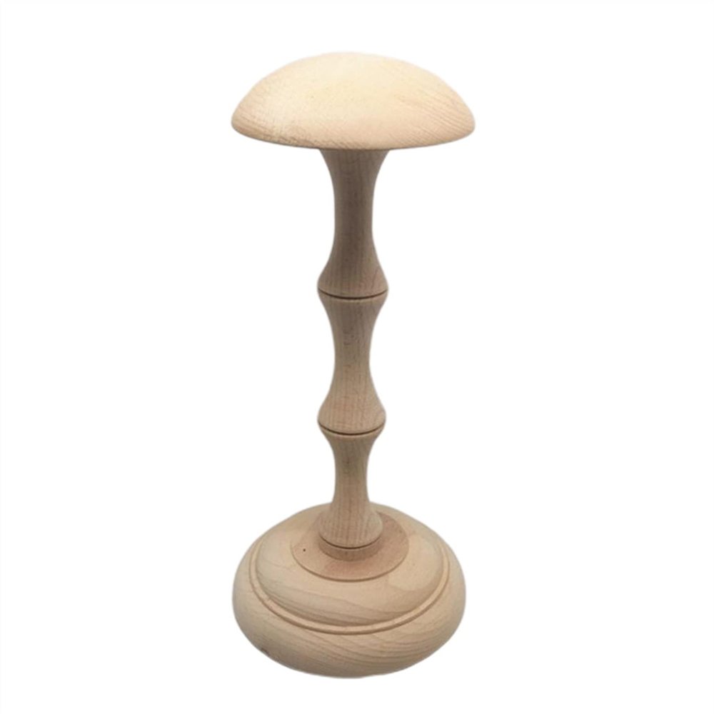 caihuashopping Wooden Wig Stand and Hat Rack, Wig Cap Display Holder, Color S