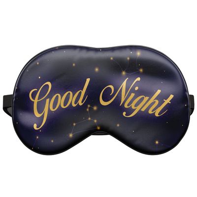 Gold Good Night Sleep Mask for Travel, Relaxation, Bedtime, and Naps [042]