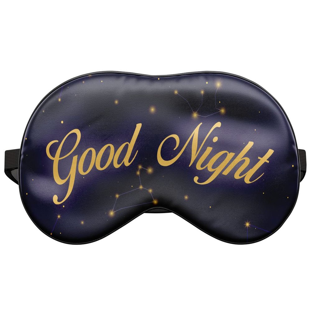 Gold Good Night Sleep Mask for Travel, Relaxation, Bedtime, and Naps [042]