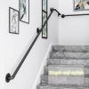 CL-ZZZ Black Stair Railing and Safety Grab Bar, Wrought-Iron Metal Handrail for Stairs, Porch, or Deck (300 cm) view 4