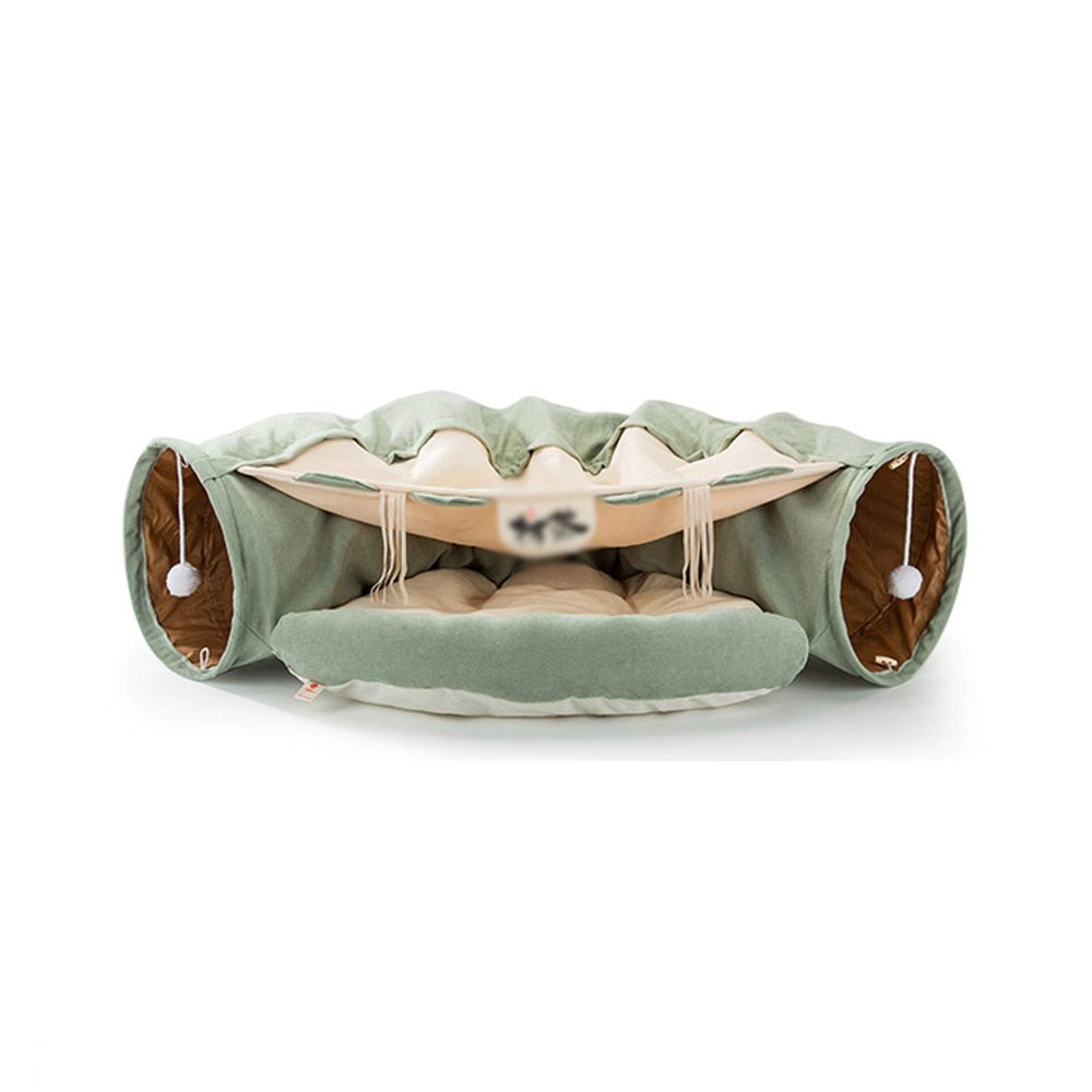 Jinyi2016SHOP Foldable Pet Tunnel and Bed for Dogs and Cats, Green
