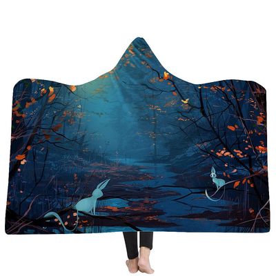 Hooded Blanket, Throw Blanket, Sleep Blanket, Starry Sky Planet Series, Natural Night Sky, Hooded Poncho Blanket for Kids - 11
