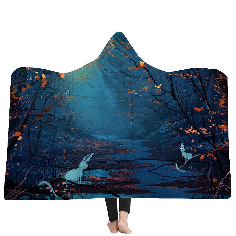 Hooded Blanket, Throw Blanket, Sleep Blanket, Starry Sky Planet Series, Natural Night Sky, Hooded Poncho Blanket for Kids - 11