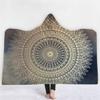 Indian Religion Mystery Printed Hooded Blanket, Thickened Single Shawl Cloak, 150 × 130 cm, 26A view 1