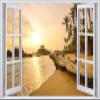 3D Wall Hole Wall Decal, Self-Adhesive, Beach, 70 x 110 cm view 1