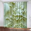 Super-Soft Eyelet Blackout Curtains with Jade-Carved Lotus Design, Noise-Reducing, Thermal-Insulating, 300 x 270 cm view 1