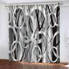 KQDMYT Blackout Curtain with 3D Digital Print, White Circle Design, 170 x 200 cm view 1
