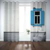 KQDMYT Blackout Curtains, Retro House Blue Window Design, 183 x 214 cm view 4