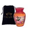 SMARA Cremation Urn for Human Ashes with Velvet Bag, Keepsake Memorial Urn, Hummingbird (Red) view 1