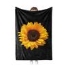 Surwin Flannel Blanket with 3D Sunflower Pattern, Soft Fleece Throw, 100 x 150 cm view 1