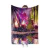 Surwin Flannel Fleece Blanket with Elegant 3D Floral Pattern, Soft and Warm, Bamboo, 180 x 200 cm view 1