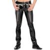 MCWJ Latex Pants with Zipper, Buttons and Pockets, Silver with Orange, Size L view 1