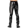 MCWJ Latex Pants with Zipper, Buttons and Pockets, Silver with Orange, Size L view 2