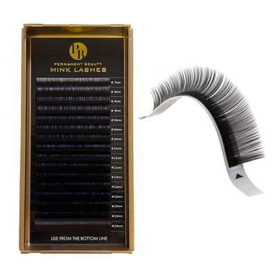 P-Beauty Individual Mink Lashes for Professional Extensions, C Curl, 0.15 mm, 9 mm