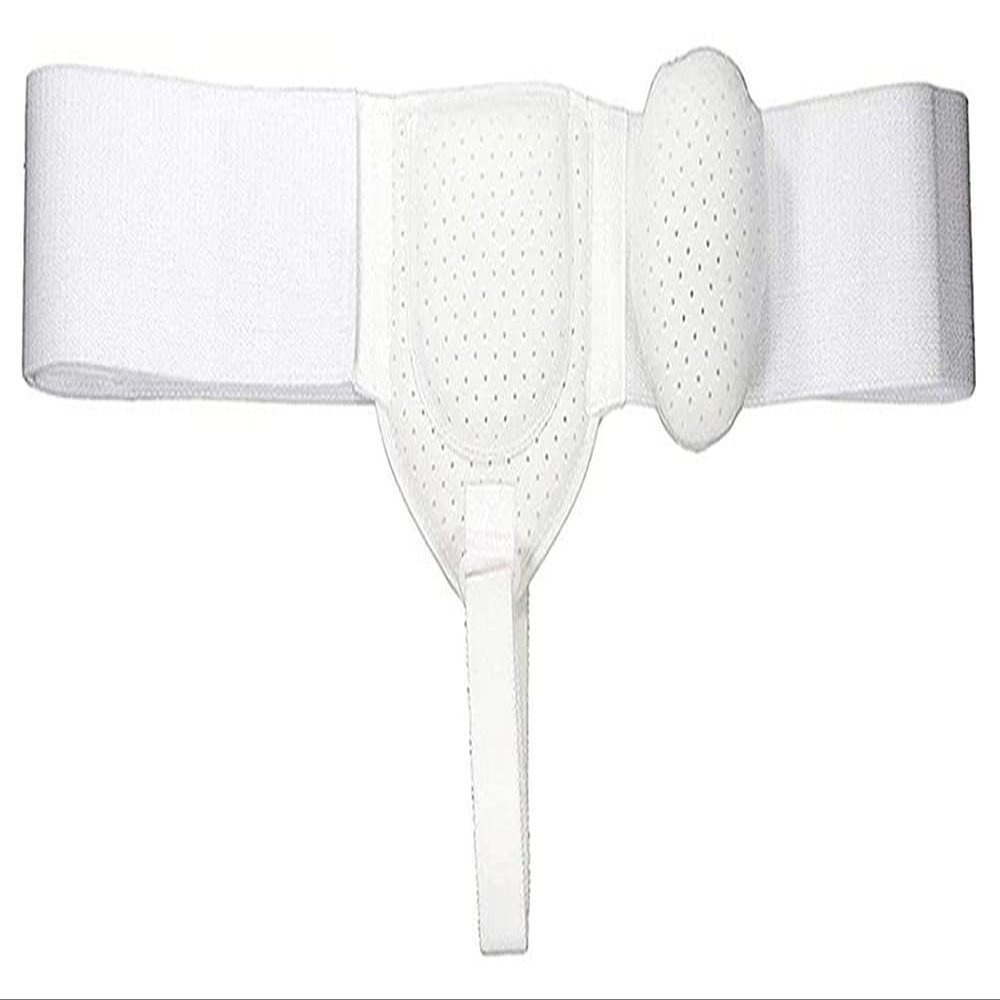 Men’s Inguinal Hernia Belt, Adjustable Hip Support, Right and Left, White