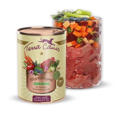 Terra Canis Beef, Broccoli, Blueberry & Sage - Meat Stew, 385g