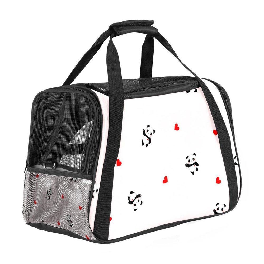 Pet Carrier Bag, Cute Bear and Love Heart, Soft-Sided, for Cats, Dogs and Puppies, Comfortable, Portable, Foldable, Airline Approved