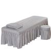 1-Piece Beauty Salon Massage Table Bed Skirt with Face Hole, Pillowcase and Stool Cover view 1