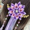 YZDKJ Hanfu Chinese-Style Ribbon Tassel Hairpin Headpiece, Classic Hair Clip, Retro Hair Flower (Color: 1) view 4