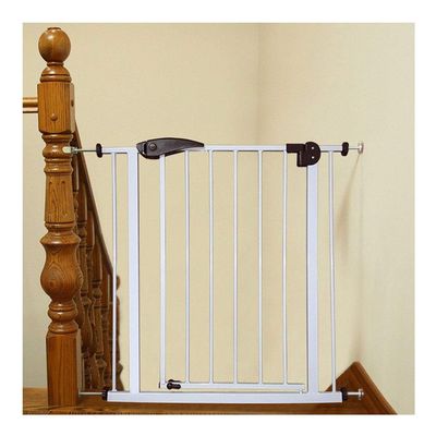 Sywlwxkq Extra-Wide Baby and Pet Gate, Pressure-Mounted, Brown, 140–147 cm