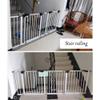 Sywlwxkq Extra-Wide Baby and Pet Gate, Pressure-Mounted, Brown, 140–147 cm view 3