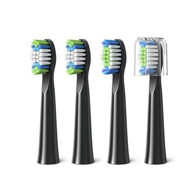 lindawang Compatible with Fairywill Electric Toothbrush Replacement Heads, 4-Pack, Soft Nylon, for Adults, FW-E11 E10 E6 D7S Going, Black