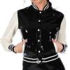 MCWJ Latex Jacket with Buttons on Front Pockets, Black and Apple Green, M view 1