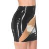 MCWJ Latex Skirt with Front Rubber Trim, Red/Black, S view 3