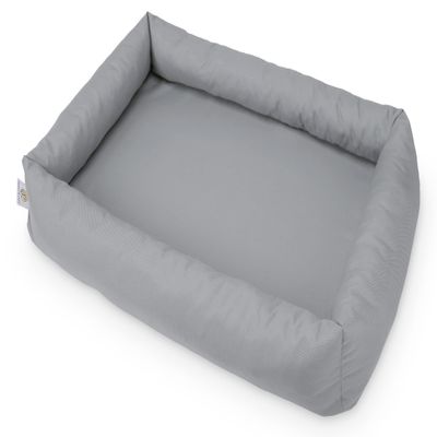 BARRY & LUCY Dog Bed with Raised Edge, Washable and Shape-Retaining (S, Gray)