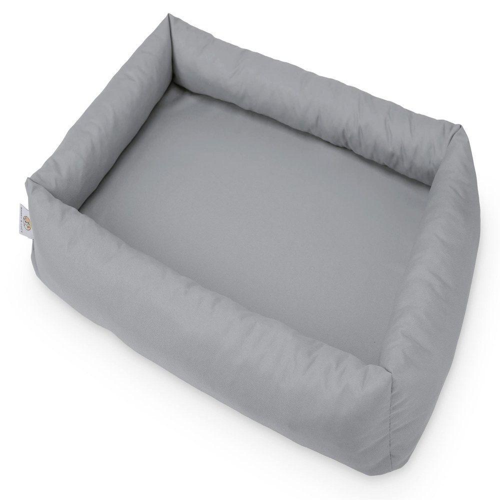 BARRY & LUCY Dog Bed with Raised Edge, Washable and Shape-Retaining (S, Gray)
