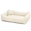 Juelle Elmo Faux Leather Dog Bed, Fluffy Dog Cushion, Soft Elegant Dog Sofa, S–XXL (70 x 50 cm, Ecru) view 1