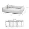Juelle Elmo Faux Leather Dog Bed, Fluffy Dog Cushion, Soft Elegant Dog Sofa, S–XXL (70 x 50 cm, Ecru) view 3