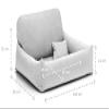 Juelle Nemo Faux Leather Dog Bed with Fluffy Cushion, Light Gray, L (100 x 80 cm) view 3