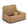 Juelle Faux Leather Dog Bed, Soft Cushion for Small Dogs, Sofa Nemo S-XL (70x50 cm, Beige) view 1